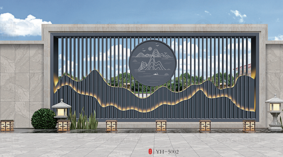 御徽铝艺新中式景观屏风系列