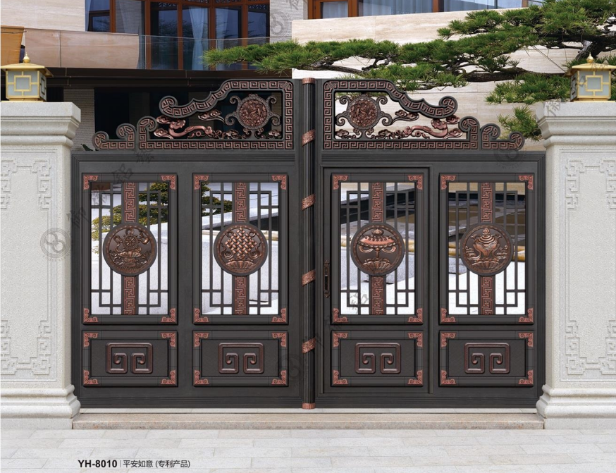 别墅大门豪华铝艺庭院门YH-8010
